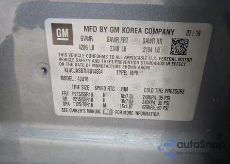 2020 Buick Encore Fwd Preferred z USA, uszkodzony, nr VIN KL4CJASB7LB014804